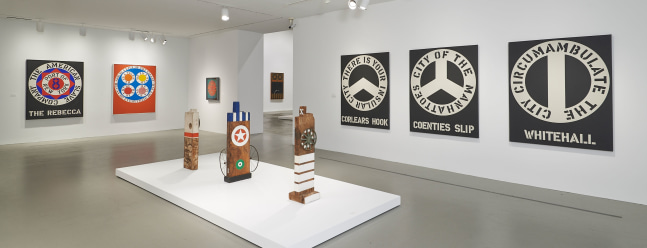 Installation view of Robert Indiana: Beyond LOVE, Whitney Museum of American Art, New York, September 26, 2013&amp;ndash;January 5, 2014. Photo: Tom Powel Imaging