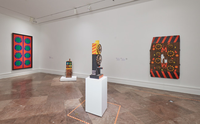 Installation view of&amp;nbsp;Robert Indiana: A Sculpture Retrospective, Albright-Knox Art Gallery, Buffalo, June 16&amp;ndash;September 23, 2018. Left to right,&amp;nbsp;The Slips (1959&amp;ndash;60),&amp;nbsp;Womb (1960&amp;ndash;62), Mate (1960&amp;ndash;62), and&amp;nbsp;Marine Works (1960&amp;ndash;62). Photo: Tom Powel Imaging