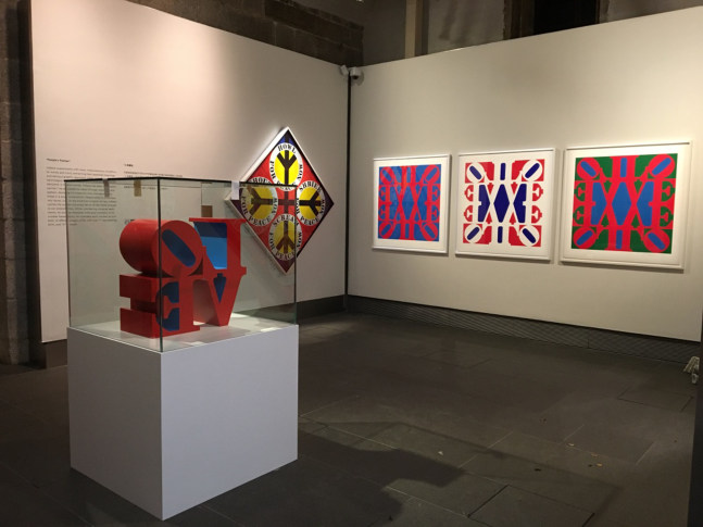 Installation view of Love Long: Robert Indiana and Asia, Asia Society, Hong Kong,&amp;nbsp;February 7&amp;ndash;July 15, 2018. Left to right, LOVE (1966&amp;ndash;1999),&amp;nbsp;Four Diamond Peace (2003), The Great LOVE (2008), The Great LOVE (2008), and The Great LOVE (2008)