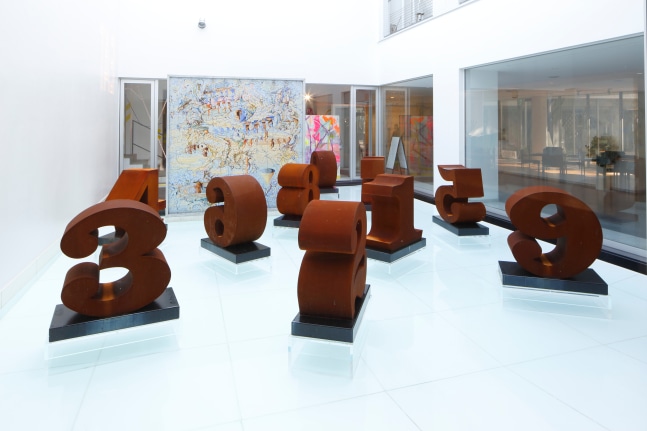 ONE Through ZERO (The Ten Numbers) (1978&amp;ndash;2004), installed in Love &amp;amp; Peace: Robert Indiana Memorial Exhibition, Contemporary Art Foundation, Tokyo, November 27&amp;ndash;December 2, 2018