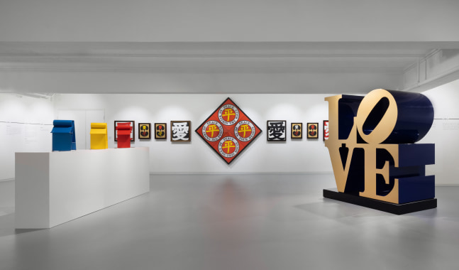 Installation view of Robert Indiana, Ben Brown Fine Arts, Hong Kong, December 7, 2021&amp;ndash;March 8, 2022