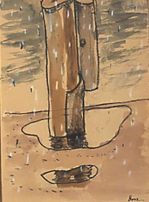 Wednesday Snow, 1933, watercolor on paper, 7 x 5 inches