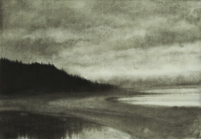 From the Inner Pool, 1981, charcoal on paper, 7 1/4 x 10 3/8 inches