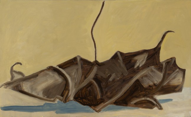 Fallen Dry Leaf, 2023, oil on wood panel, 9 5/8 x 15 7/8 inches