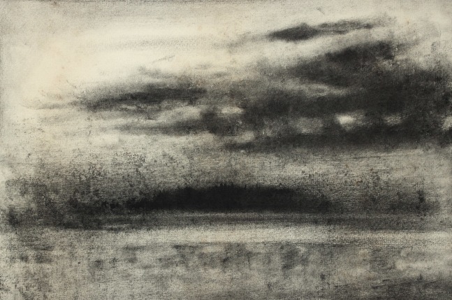 Atmospheric charcoal landscape drawing
