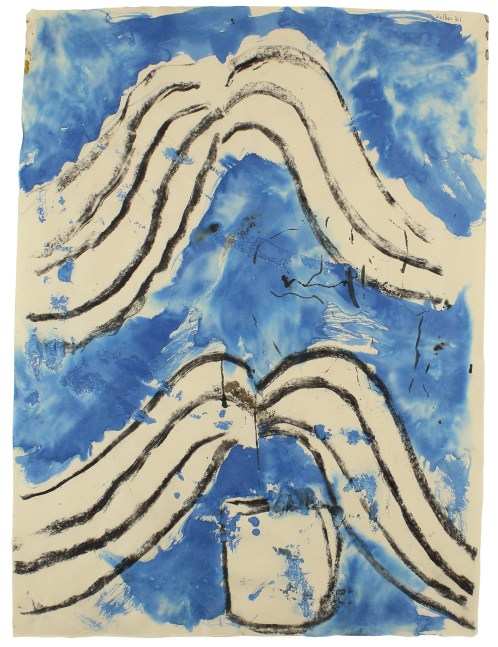 Untitled, 2021, charcoal and ink on paper, 29 3/4 x 22 inches