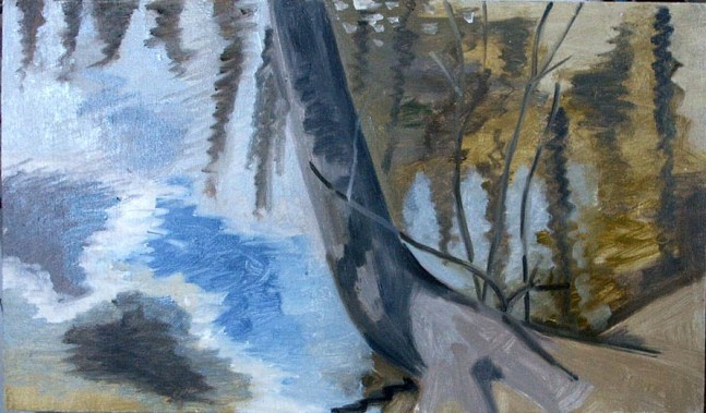 Pond and Tree, 2000, oil on Masonite, 7 7/8 x 13 1/2 inches