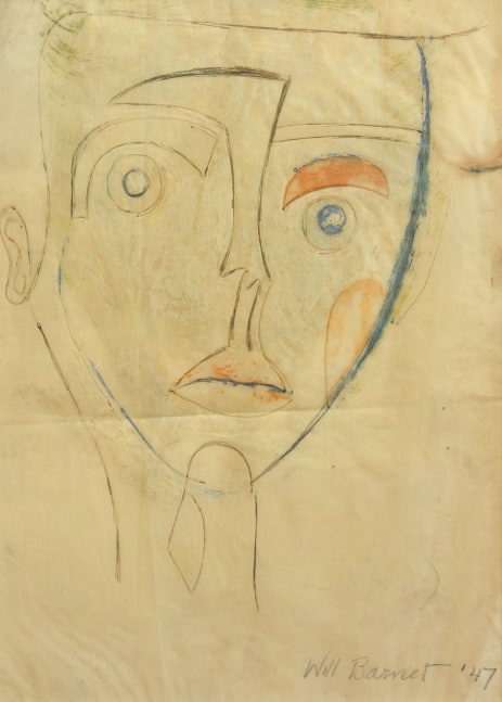 Drawing of a geometrically abstracted face