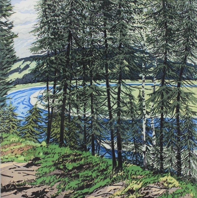 Synthetic Blue &amp;ndash; St. John, 2000, aquatint and etching on Fabriano Tiepolo, 18 x 18 inches