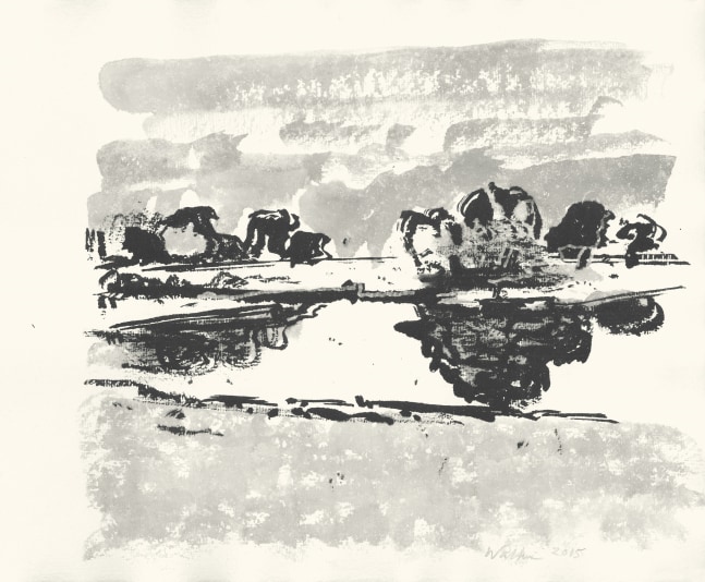 John Walker, Untitled, 2015, ink and mixed media on paper, 12 x 14 inches