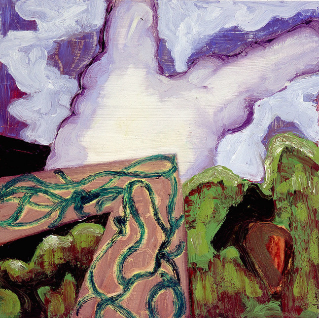 White Roller, 2006-2007, oil on panel, 19 3/4 x 19 3/4 inches