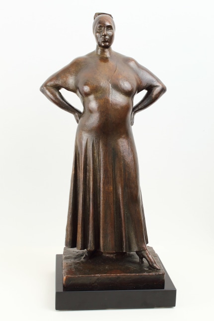 Standing Woman in Pleated Skirt, 1928, bronze, 15 3/4 x 6 x 4 7/8 inches, 8/10