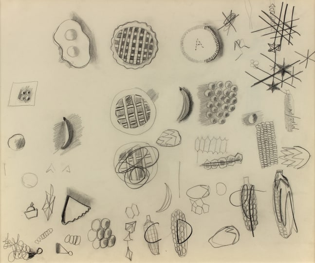 Study for le Bonne Table, n.d., pencil on paper, 16 3/4 x 14 inches