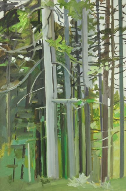 View Across the Road (Maine Woods), 1968, oil on linen, 36 x 24 inches