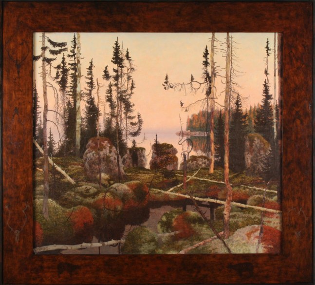 Enassamiian,&amp;nbsp;2009, oil on linen, 33 x 36 1/4 inches,&amp;nbsp;including artist&amp;#39;s hand painted frame