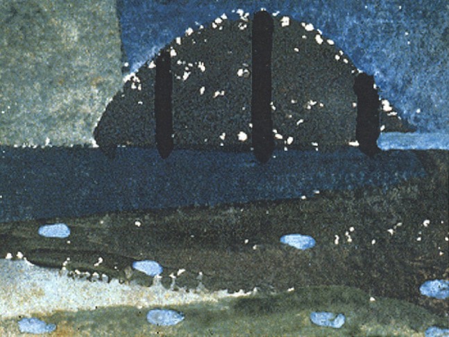 Untitled from Sketchbook &amp;quot;E&amp;quot;, c. 1940-46, watercolor and gouache on paper, 3 x 44 inches