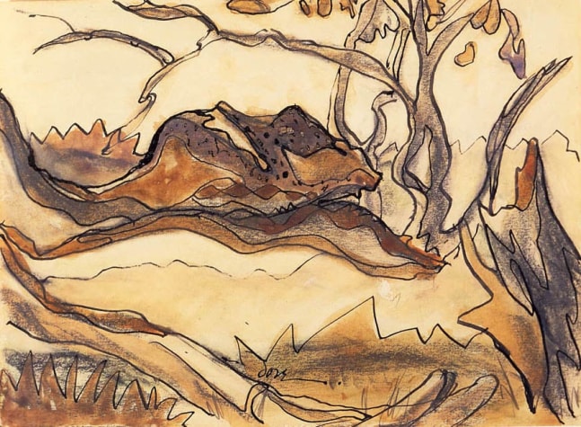 Tree I, 1935, graphite, ink and watercolor on paper, 5 x 7 inches