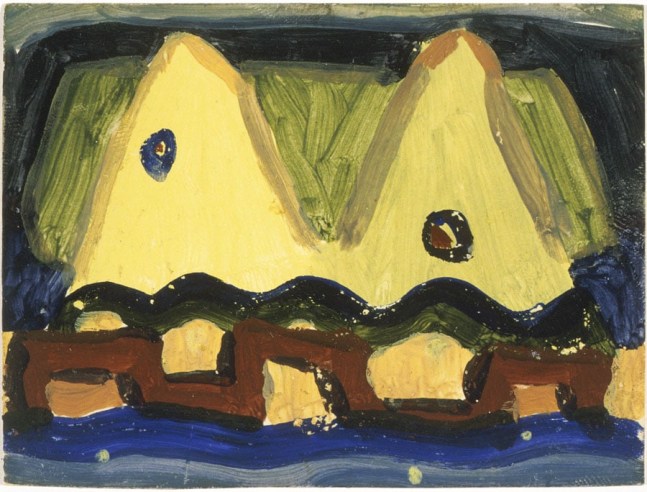 Study for the Brothers, 1942, watercolor on paper, 2 15/16 x 3 7/8 inches