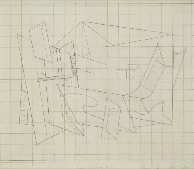 Stuart Davis, (Study for &amp;quot;Egg Beater No. 1&amp;quot;), 1927, graphite and orange crayon (grid) on paper, 14 3/8 x 18 inches
