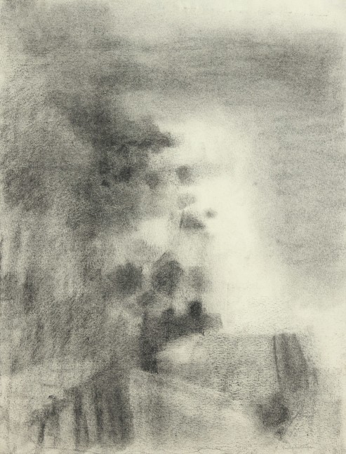 New Hampshire Landscape #2, charcoal on paper, 13 1/8 x 10 1/8 inches