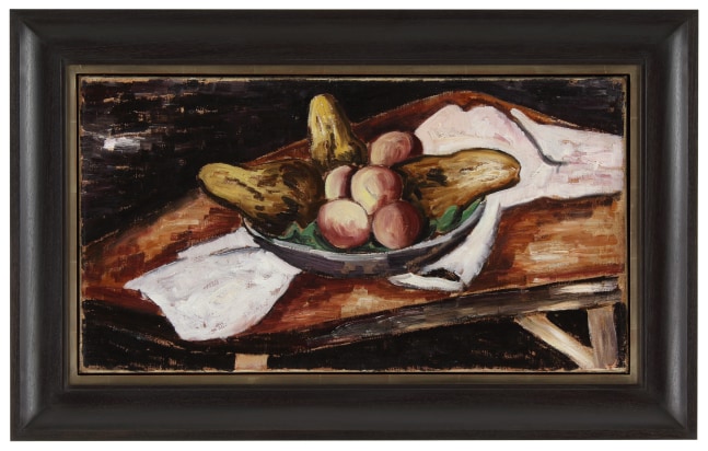 Marsden Hartley, Bowl With Fruit, 1919, oil on canvas, 13 7/8 x 25 3/4 inches
