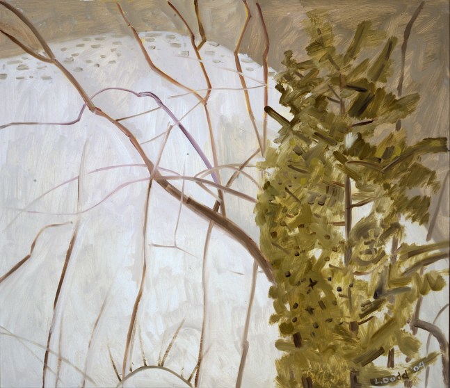 Trees at Edge of Pond, 2004, oil on Masonite, 14 x 16 inches