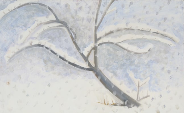 Blizzard Cushing, 2021, oil on Masonite, 9 7/8 x 16 1/8 inches