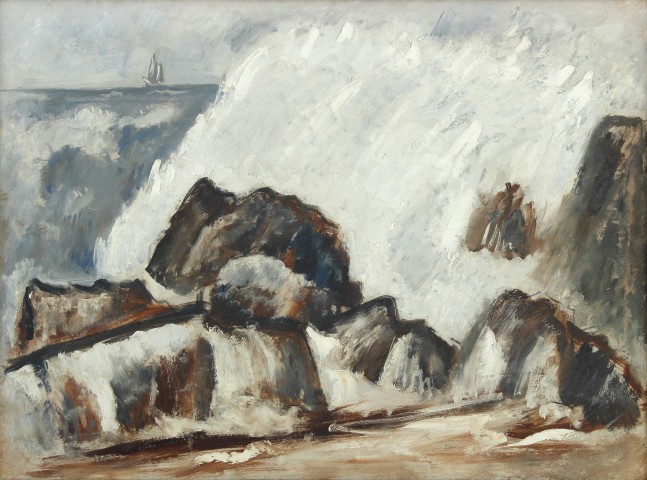 Marsden Hartley, Storm Wave, c. 1938, oil on panel, 18 x 24 inches