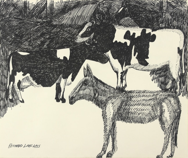 In the Barn,&amp;nbsp;ca. 1970s, pen and ink on paper, 14 x 16 3/4 inches&amp;nbsp;