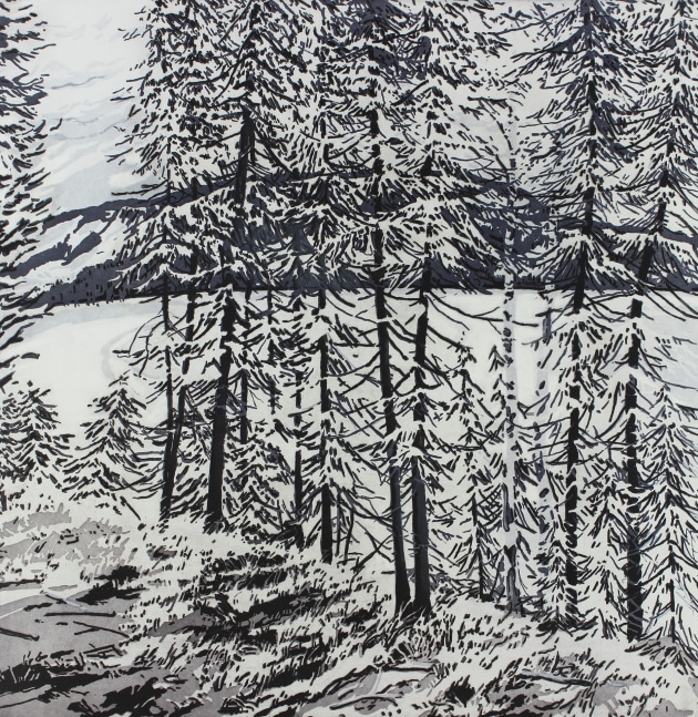 St. John &amp;ndash; Winter, 2000, aquatint and etching on Fabriano Tiepolo, 18 x 18 inches