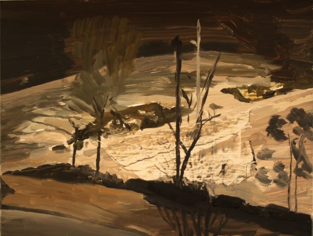 Richard Walker,&amp;nbsp;Lights and Snow, 2004, oil on panel, 11 x 14 1/2 inches