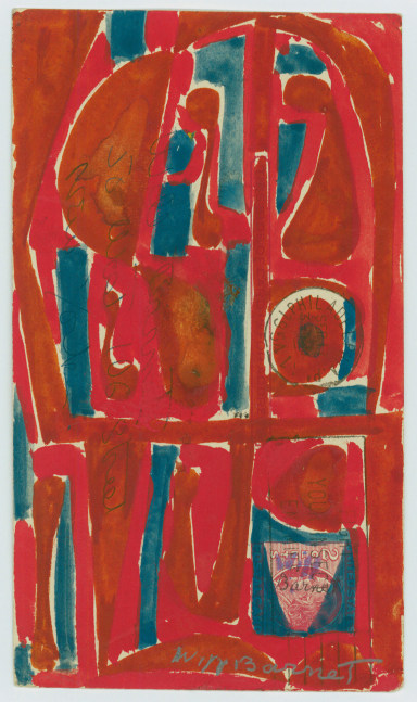 Untitled, c. 1954-1959, mixed media on paper, 5 1/2 x 3 1/4 inches