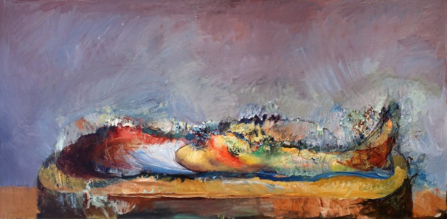 Leg On Table, 1979, oil on canvas, 32 x 64 inches