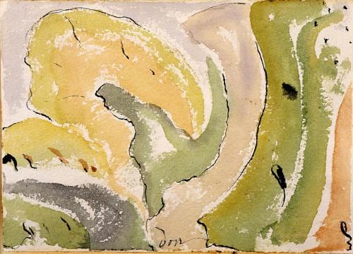 Canandaigua Outlet, 1937, watercolor and ink on paper, 5 x 6 7/8 inches