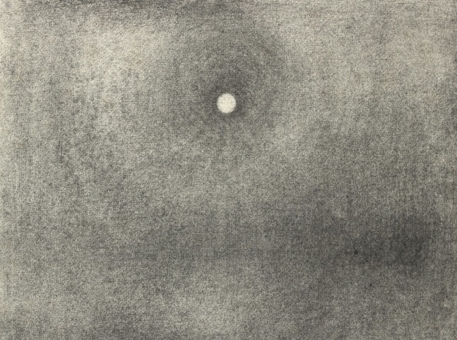 Atmospheric charcoal drawing of a full moon in the night sky
