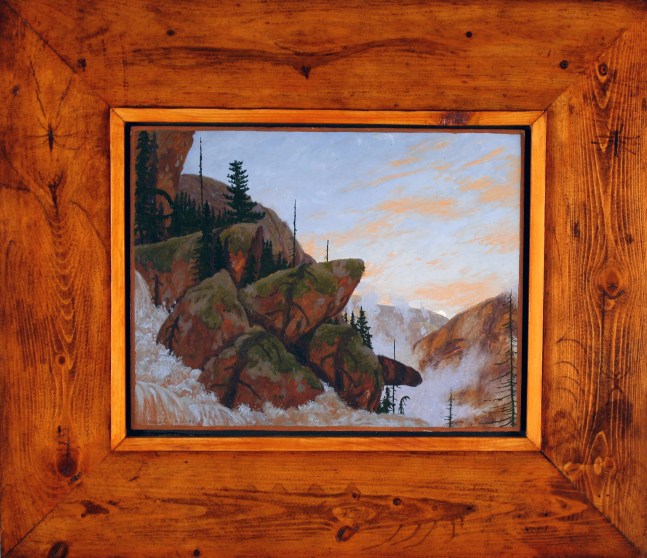 Kagiano Falls,&amp;nbsp;1984, oil on board, 17 1/2 x 20 1/4 inches,&amp;nbsp;including artist&amp;#39;s hand painted frame
