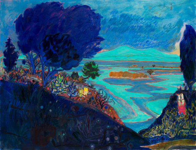 Tivoli Bays Blue, 2022, oil on canvas, 70 x 50 inches