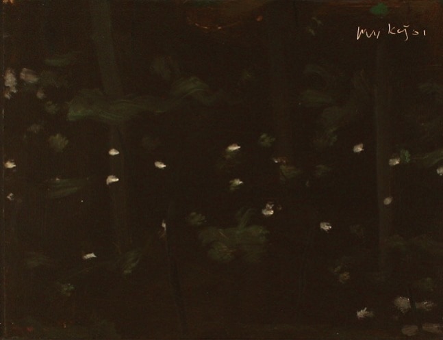 Alex Katz,&amp;nbsp;Night Time Reflections, 2001, oil on board, 9 x 11 3/4 inches