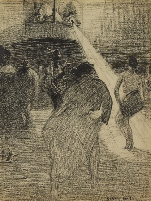 (Dancers in Spotlight), 1915, crayon, graphite and ink on paper, 24 1/2 x 18 3/8 inches