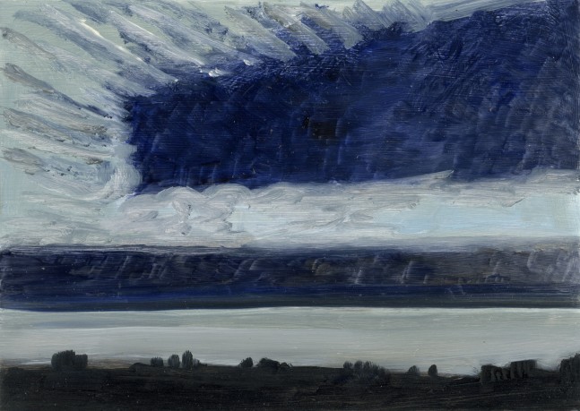 Geometric Cloud Formation, 2010, oil on aluminum flashing, 5 x 7 inches