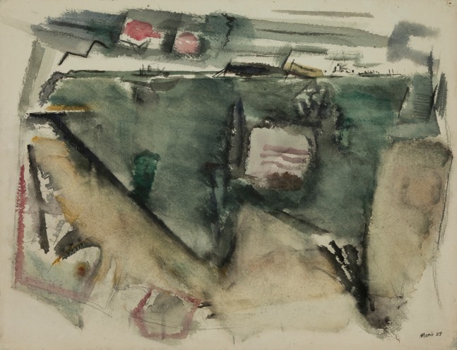 John Marin,&amp;nbsp;Deer Isle Main Series No. 22, The Sea &amp;amp; Pertaining There To, 1927, watercolor on paper, 16 7/8 x 22 inches