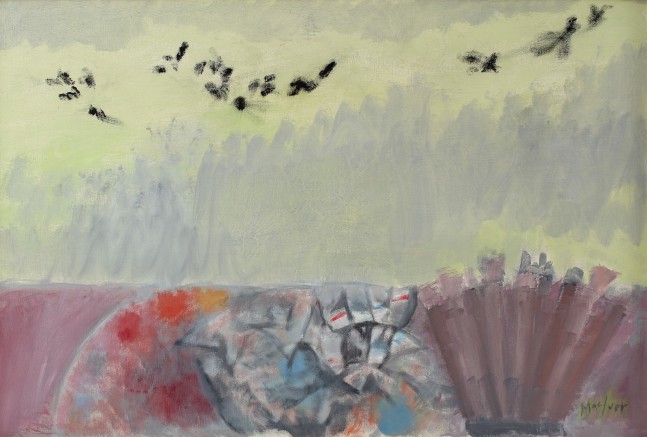 Loren MacIver,&amp;nbsp;Corner of Studio,&amp;nbsp;1980, oil on canvas, 21 1/4 x 31 5/8 inches