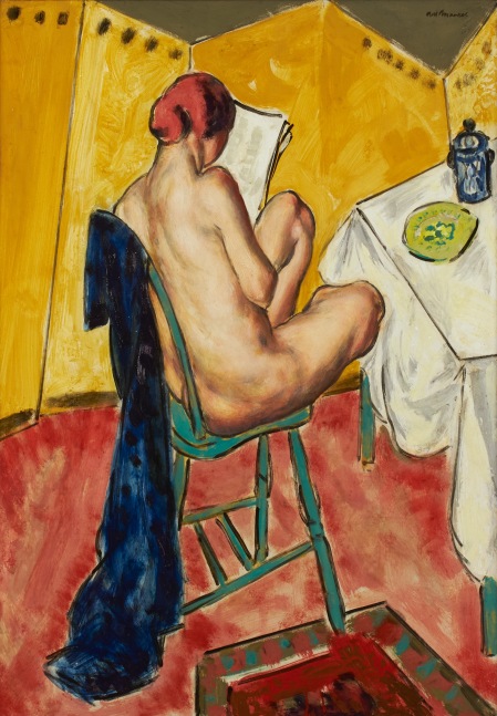 The Yellow Screen, c. 1927-28, oil on board, 36 1/2 x 26 inches