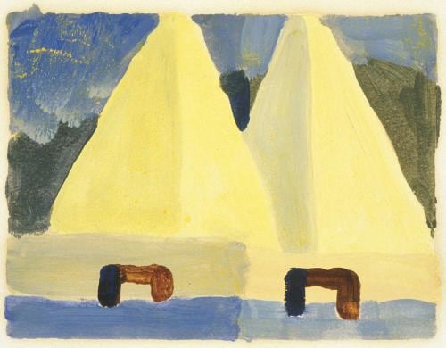 Study for the Brothers, 1942, watercolor on paper, 3 x 4 inches