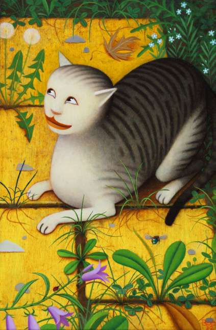 I&amp;#39;m Not a Cat, 2022, oil on linen, 14 3/4 x 9 1/2 inches