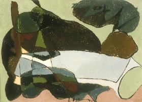 Arrangement from Landscape, 1941, gouache and ink on paper, 5 x 7 inches