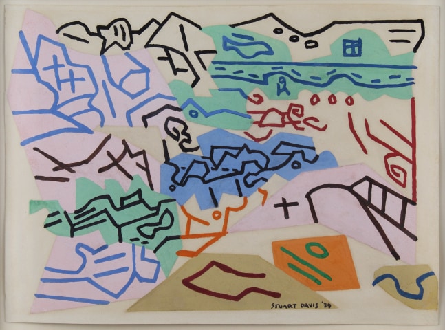 Stuart Davis,&amp;nbsp;Bass Rocks #1 [#1251], 1939. gouache on paper, 8 7/8 x 12 3/16 inches