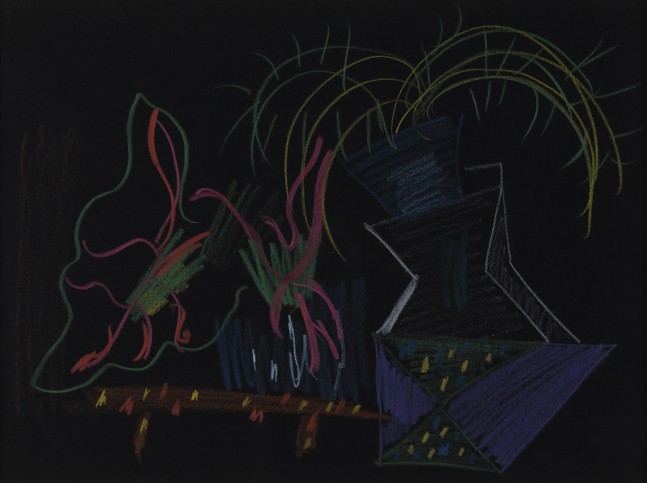 Loren MacIver,&amp;nbsp;Untitled, c. 1940, pastel on black paper, 9 x 12 inches