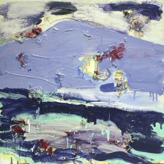 Bluescape, 2004, mixed media on wood panel, 20 x 20 inches