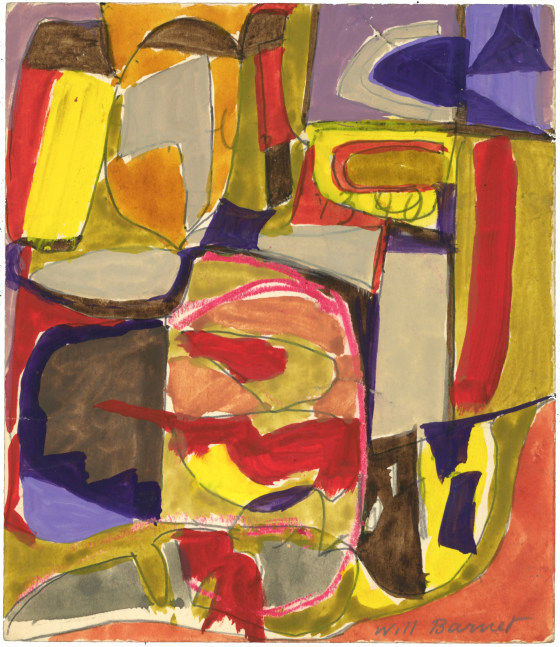 Untitled, c. 1954-1959, mixed media on paper, 5 3/4 x 4 3/4 inches